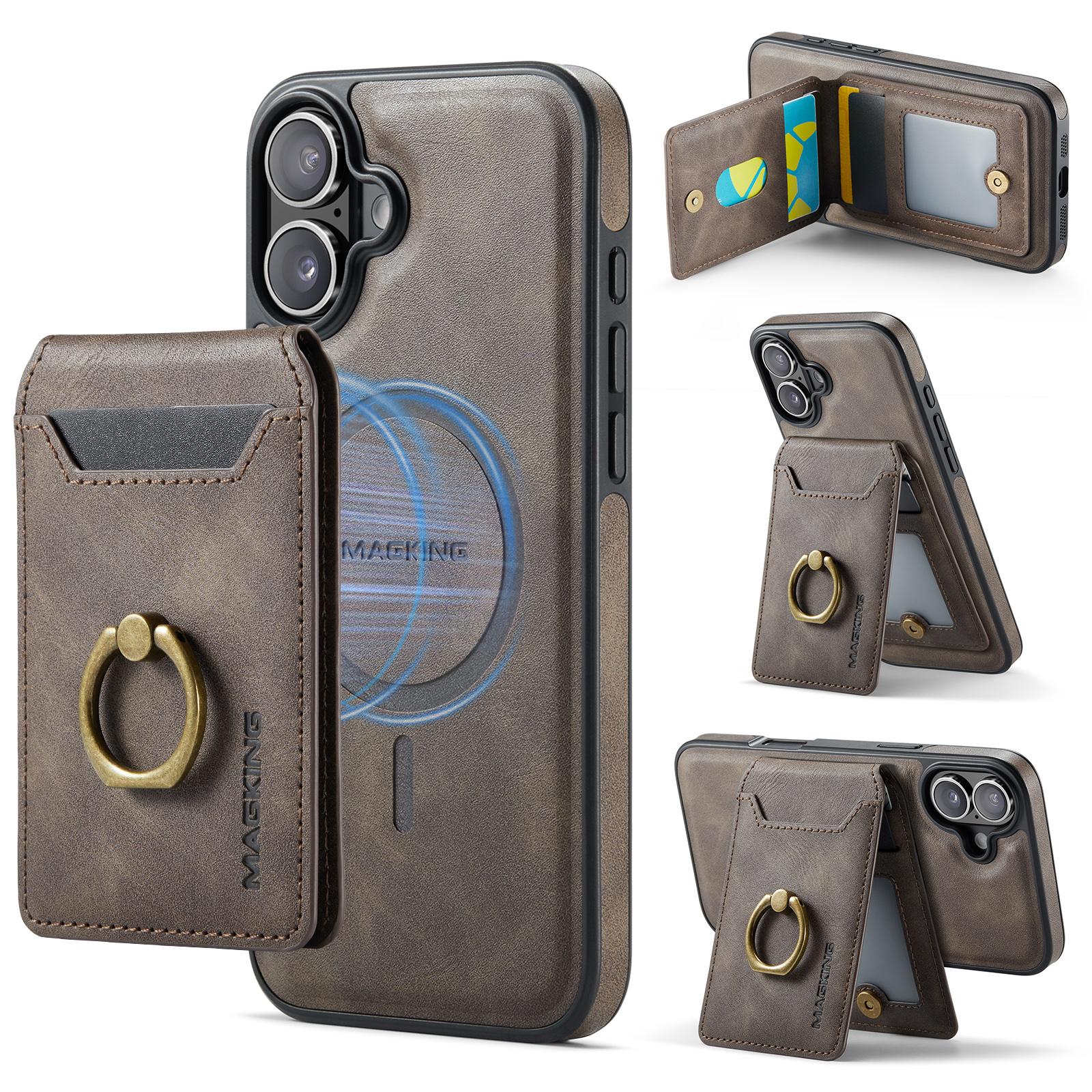 MAGKING K1 Series For iPhone 16 Magnetic Case PC+TPU+PU Phone Cover with Card Holder Kickstand - Coffee
MAGKING K1 Series For iPhone 16 Magnetic Case PC+TPU+PU Phone Cover with Card Holder Kickstand - Coffee