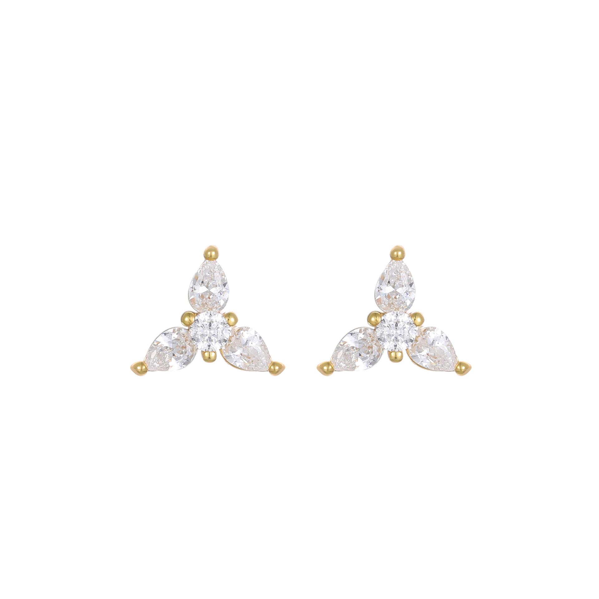 Luxury 18K Gold Plated S925 Silver 3-Pear Shape CZ Cluster Stud Earrings, Sparkling Floral Hypoallergenic Jewelry золотий
Luxury 18K Gold Plated S925 Silver 3-Pear Shape CZ Cluster Stud Earrings, Sparkling Floral Hypoallergenic Jewelry золотий