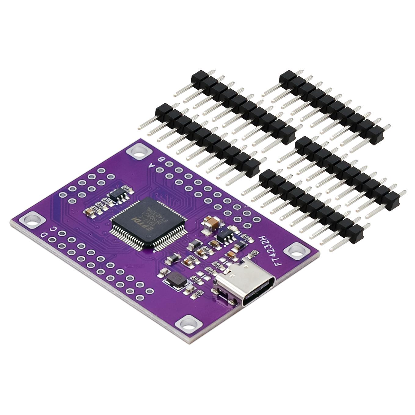 FT4232 Four-channel TYPE-C to Serial Port UART/SPI/I2C/JTAG/RS232 /RS485/RS422 Module 4 Channel FT4232HL
FT4232 Four-channel TYPE-C to Serial Port UART/SPI/I2C/JTAG/RS232 /RS485/RS422 Module 4 Channel FT4232HL