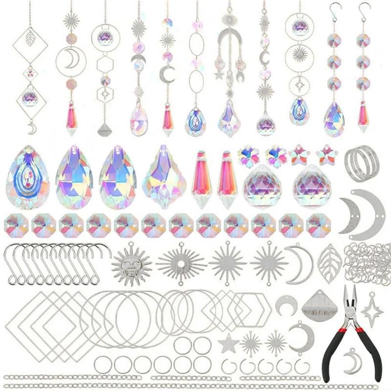 Crystal Suncatcher DIY Kit 200+Pcs Gold Jewelry Making Supplies with Prisms Tools Non-Toxic Boho Decor Gift Sensory Craft Gift
Crystal Suncatcher DIY Kit 200+Pcs Gold Jewelry Making Supplies with Prisms Tools Non-Toxic Boho Decor Gift Sensory Craft Gift