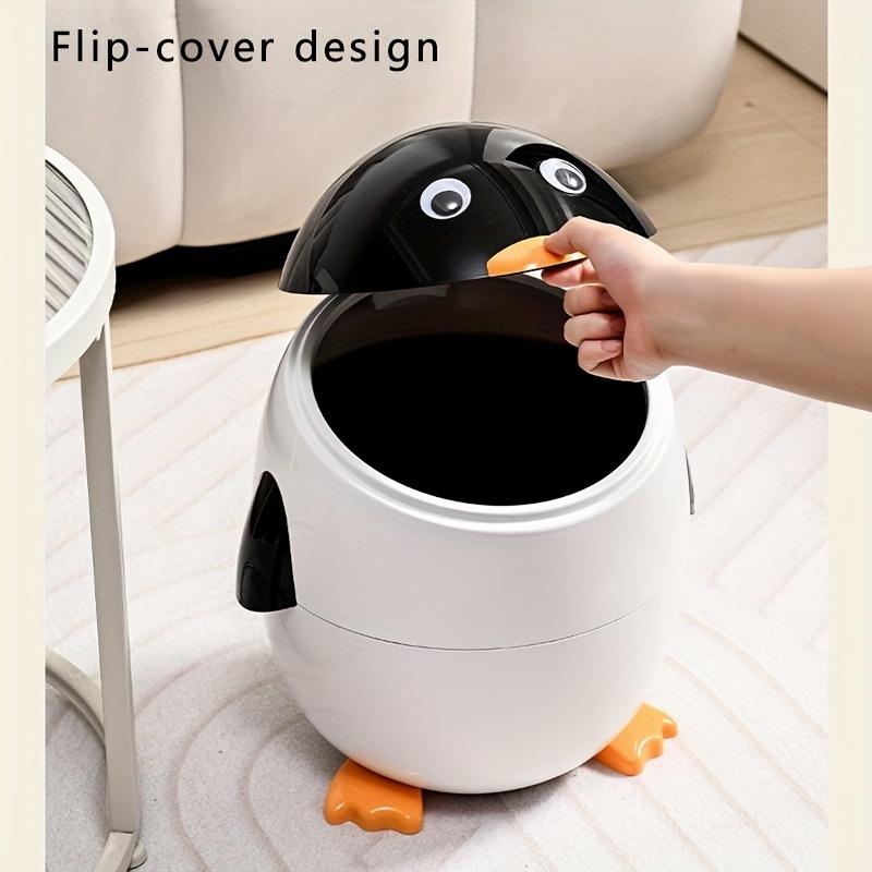 Cartoon Penguin Shaped Flip Up Trash Can, 12L 2.6gal Plastic, Ideal for Bedroom, Living Room, Dormitory,Office Enhances Quality of Life,Perfect Gift
Cartoon Penguin Shaped Flip Up Trash Can, 12L 2.6gal Plastic, Ideal for Bedroom, Living Room, Dormitory,Office Enhances Quality of Life,Perfect Gift