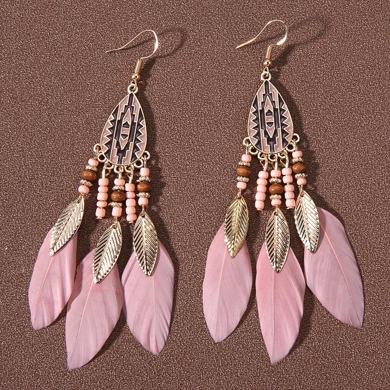 Bohemian Ethnic Feather Women s Earrings Long Drop Dangle Wedding Zircon Indian Gold Color Handmade Beaded Earrings Pendientes
Bohemian Ethnic Feather Women s Earrings Long Drop Dangle Wedding Zircon Indian Gold Color Handmade Beaded Earrings Pendientes