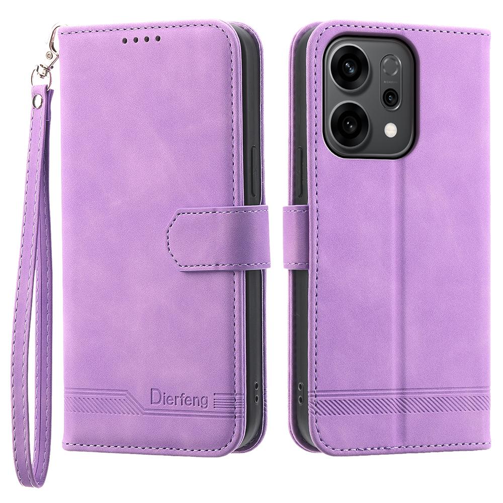 DIERFENG DF-03 For Oppo Reno14 F 5G Case Lines Imprint Wallet Leather Phone Cover with Wrist Strap Purple
DIERFENG DF-03 For Oppo Reno14 F 5G Case Lines Imprint Wallet Leather Phone Cover with Wrist Strap Purple