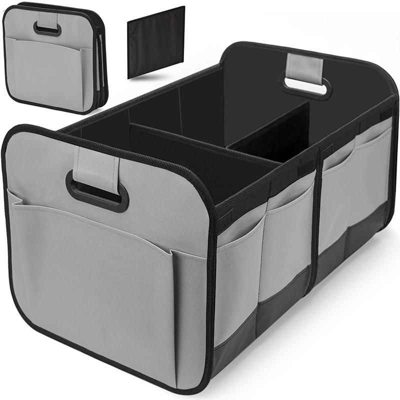 A car trunk storage box, featuring reinforced handles and multiple compartments, collapsible design,made from 600D Oxford fabric серый
A car trunk storage box, featuring reinforced handles and multiple compartments, collapsible design,made from 600D Oxford fabric серый