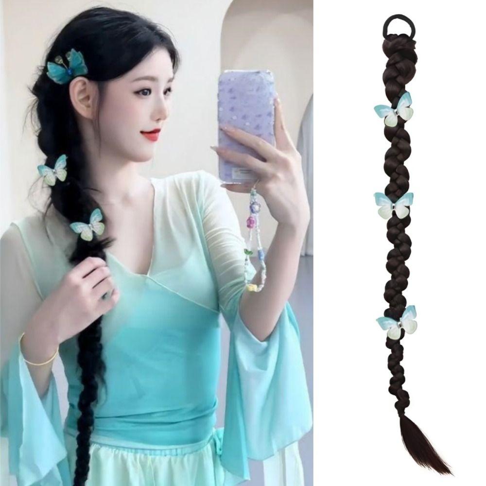 Butterfly Hairpin Pony Tail Hairpiece Hair Band Boxing Braided Wig for Women темно-коричневого кольору
Butterfly Hairpin Pony Tail Hairpiece Hair Band Boxing Braided Wig for Women темно-коричневого кольору