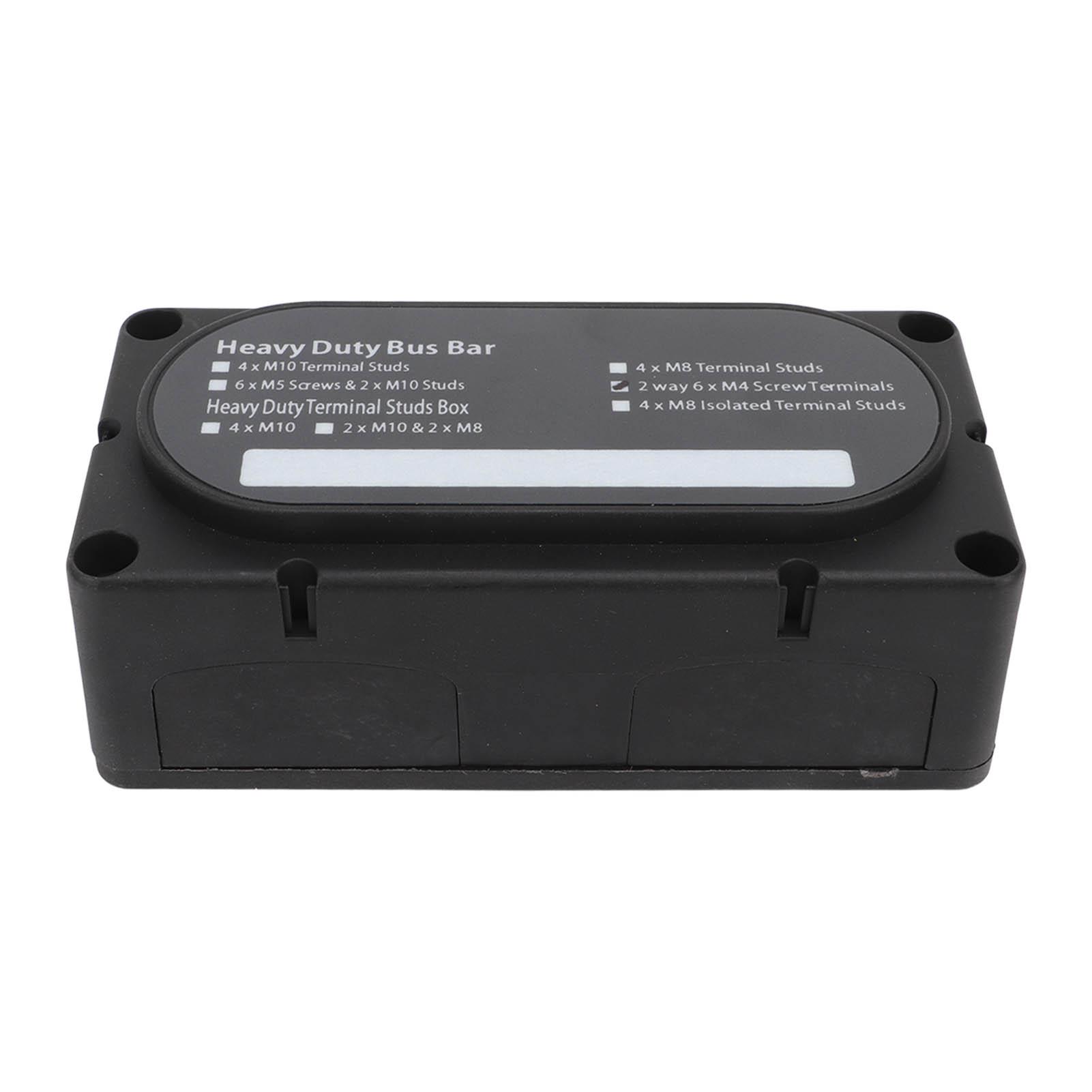 M4 Bus Bar Power Distribution Box 6 Way 300A 12 to 48V Rust Proof for Car Trucks RVs Marine Boats
M4 Bus Bar Power Distribution Box 6 Way 300A 12 to 48V Rust Proof for Car Trucks RVs Marine Boats