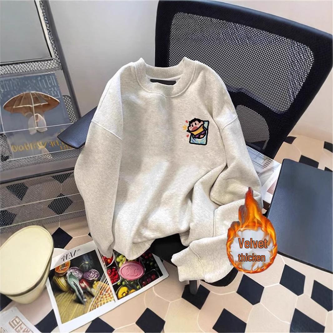 Unisex Retro Cartoon Sweatshirt - Heavyweight 450G, Round Neck, Versatile Loose Fit for Autumn & Winter XL
Unisex Retro Cartoon Sweatshirt - Heavyweight 450G, Round Neck, Versatile Loose Fit for Autumn & Winter XL