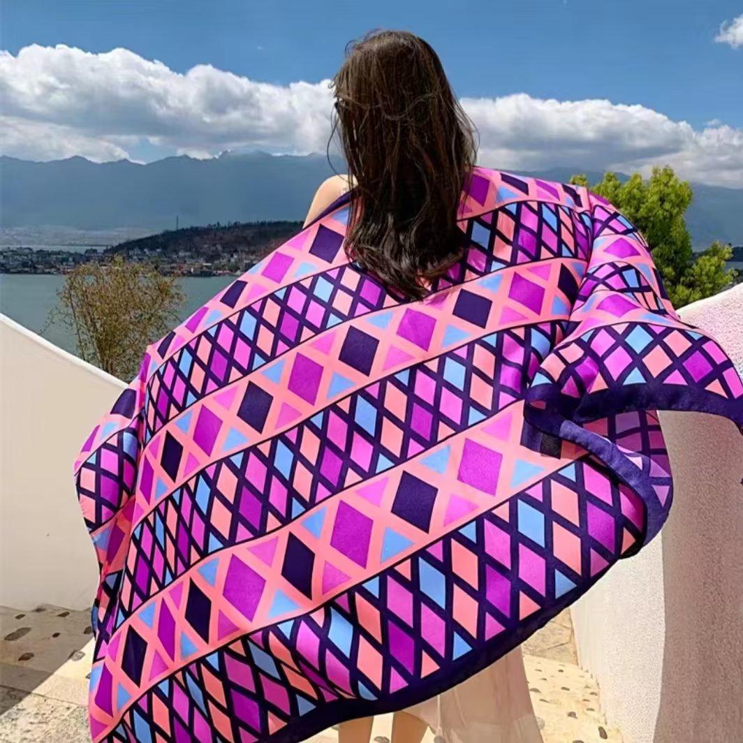New Ethnic Style Silk Scarf: Autumn/Winter Shawl & Sun Protection Beach Wrap 80x190 cm
New Ethnic Style Silk Scarf: Autumn/Winter Shawl & Sun Protection Beach Wrap 80x190 cm