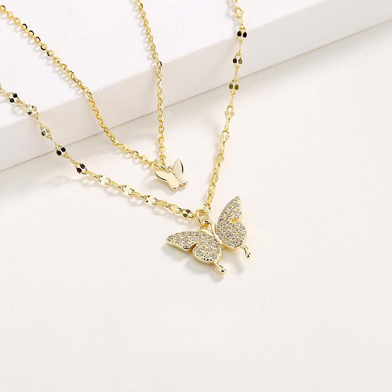 Sweet Niche Double-Layer Butterfly Necklace Japanese And Korean Temperament Light Luxury High-End Super Fairy Collarbone Chain Pendant
Sweet Niche Double-Layer Butterfly Necklace Japanese And Korean Temperament Light Luxury High-End Super Fairy Collarbone Chain Pendant