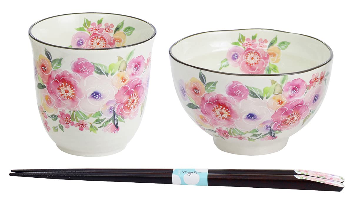 Керамическая пиала для риса и чайная чашка Ai Hananero с палочками для еды Tenpo, розовая, 3939, 22,7 х 13,5 х 8,8 см
Керамическая пиала для риса и чайная чашка Ai Hananero с палочками для еды Tenpo, розовая, 3939, 22,7 х 13,5 х 8,8 см