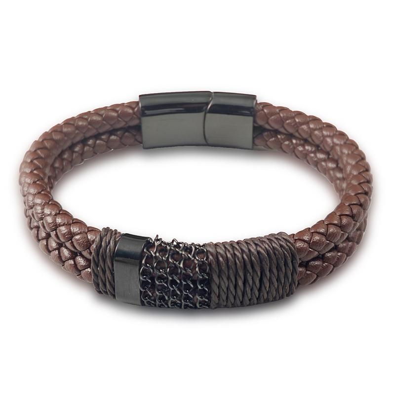 Fashion O-chain Charm Classic Men s Leather Bracelet Black Brown Color Stainless Steel Magnet Bangle Punk Men s New Year Gifts 20.5cm
Fashion O-chain Charm Classic Men s Leather Bracelet Black Brown Color Stainless Steel Magnet Bangle Punk Men s New Year Gifts 20.5cm