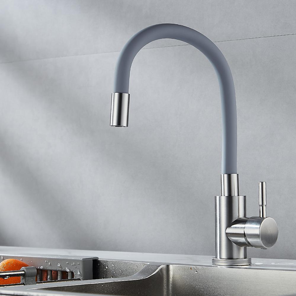 Rotatable Universal Bending Kitchen Sink Hot and Cold Dual-use Faucet 304 Stainless Steel Silicone Tube Sink Faucet
Rotatable Universal Bending Kitchen Sink Hot and Cold Dual-use Faucet 304 Stainless Steel Silicone Tube Sink Faucet