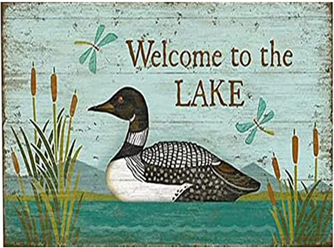 Funny Sign for Door Welcome to The Lake Loon Bird Antique Metal Vintage for Home Living Decor Garden and Bar Wall Decor Signs Me 20x30cm(7.8x11.8inch)
Funny Sign for Door Welcome to The Lake Loon Bird Antique Metal Vintage for Home Living Decor Garden and Bar Wall Decor Signs Me 20x30cm(7.8x11.8inch)