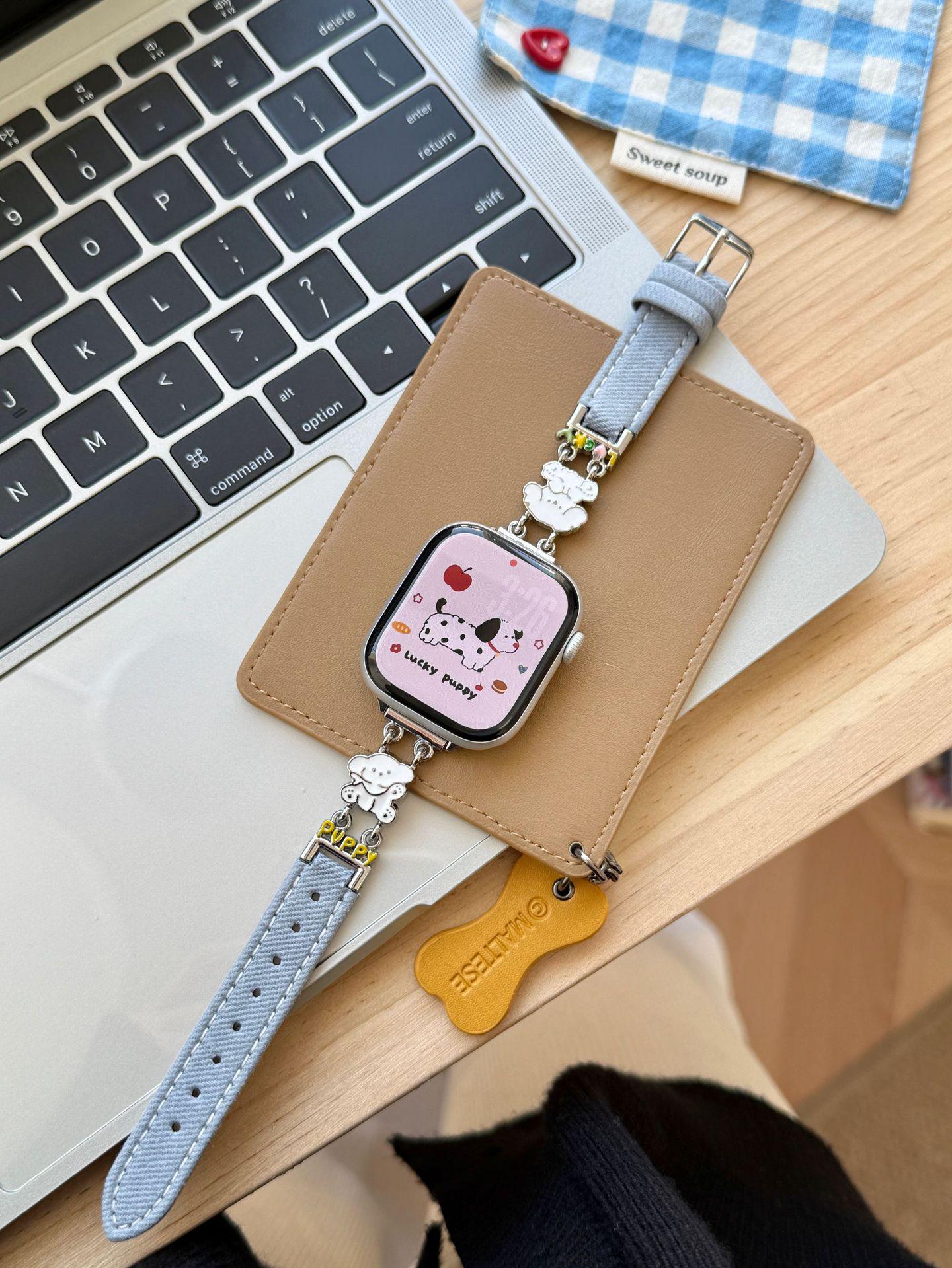 Denim Leather Strap for Apple Watch Series 11/10/9/8/Ultra/SE – Small Dog Metal Link Design 38/40/41
Denim Leather Strap for Apple Watch Series 11/10/9/8/Ultra/SE – Small Dog Metal Link Design 38/40/41