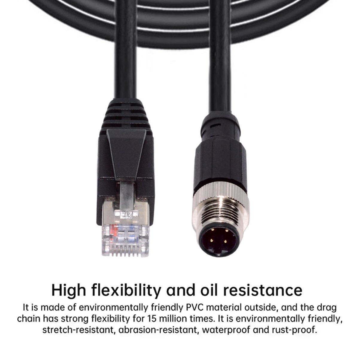 UT-021-1.0M M12 Type-D D-coded 4Pin Male to RJ45 Cat5e Male Cable Lan Ethernet Network Industrial Applications IP67 Patch Cord As Shown A
UT-021-1.0M M12 Type-D D-coded 4Pin Male to RJ45 Cat5e Male Cable Lan Ethernet Network Industrial Applications IP67 Patch Cord As Shown A