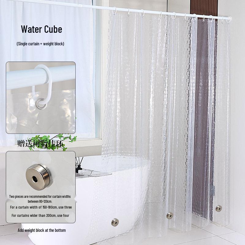 Eco-friendly EVA Shower & Bath Splash-proof Curtain Single Curtain + Rings: 80x180
Eco-friendly EVA Shower & Bath Splash-proof Curtain Single Curtain + Rings: 80x180