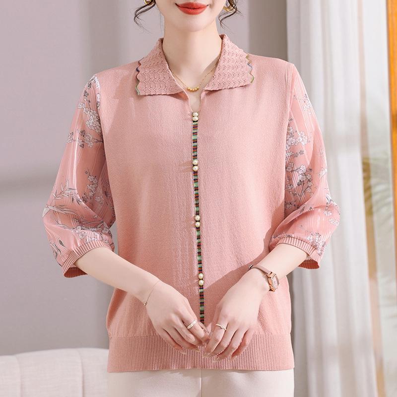 Spring-Summer 2025 Women s Three-Quarter Sleeve Knit Top with Stylish Lapel for Middle-Aged and Elderly Women 110
Spring-Summer 2025 Women s Three-Quarter Sleeve Knit Top with Stylish Lapel for Middle-Aged and Elderly Women 110