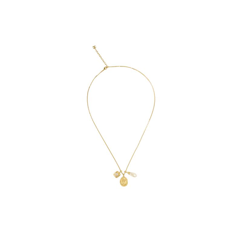 CHANEL Metal Artificial Pearl Rhinestone Crystal Gold Necklace Unisex Gold/Pearl White золотий
CHANEL Metal Artificial Pearl Rhinestone Crystal Gold Necklace Unisex Gold/Pearl White золотий