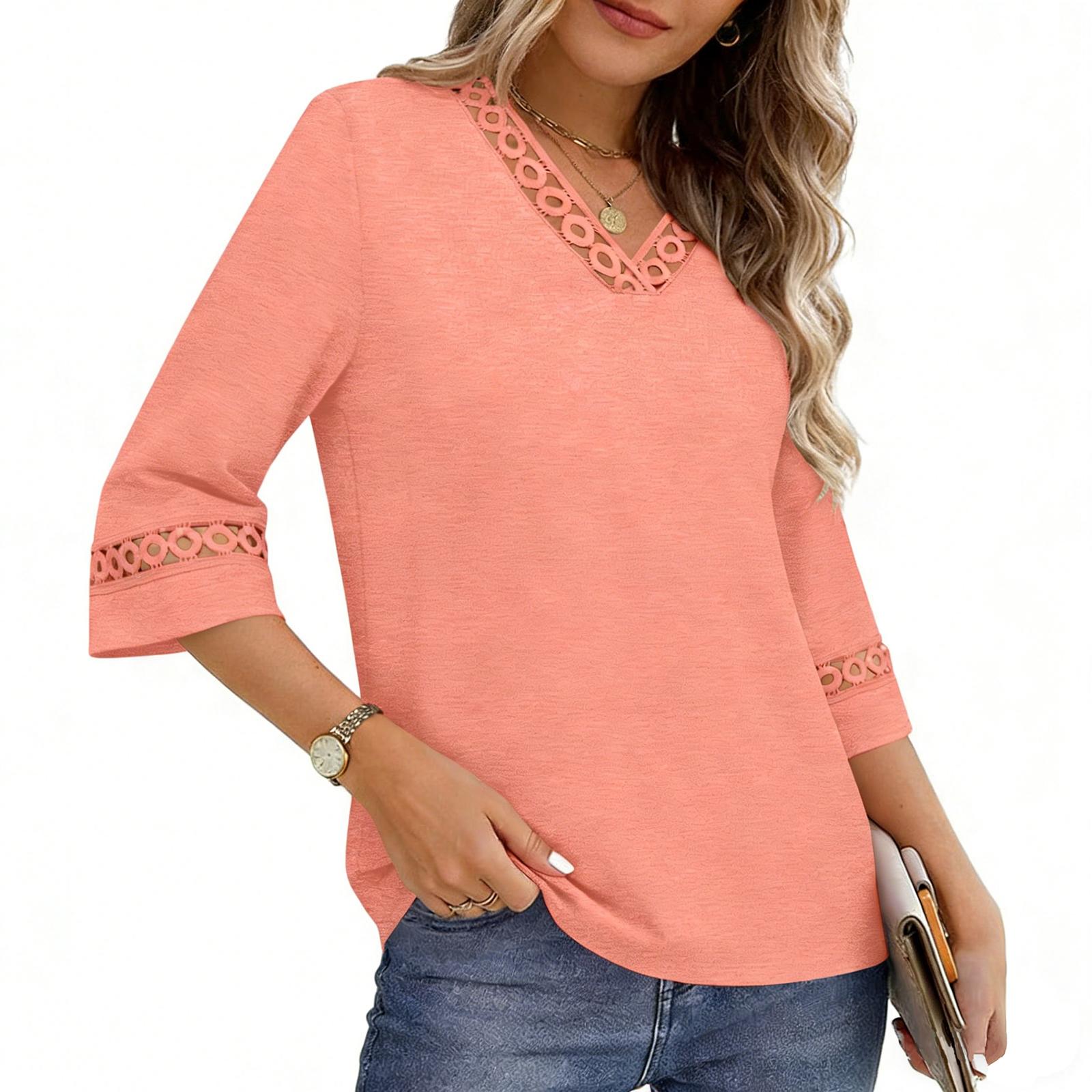 Women s Casual Loose V-neck Seven-inch Sleeve Pullover Top L рожевий
Women s Casual Loose V-neck Seven-inch Sleeve Pullover Top L рожевий