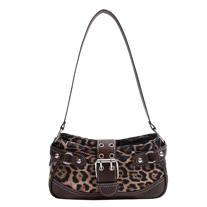 Retro belt buckle leopard print temperament shoulder bag spring and summer new fashion rivet large capacity casual armpit bag
Retro belt buckle leopard print temperament shoulder bag spring and summer new fashion rivet large capacity casual armpit bag