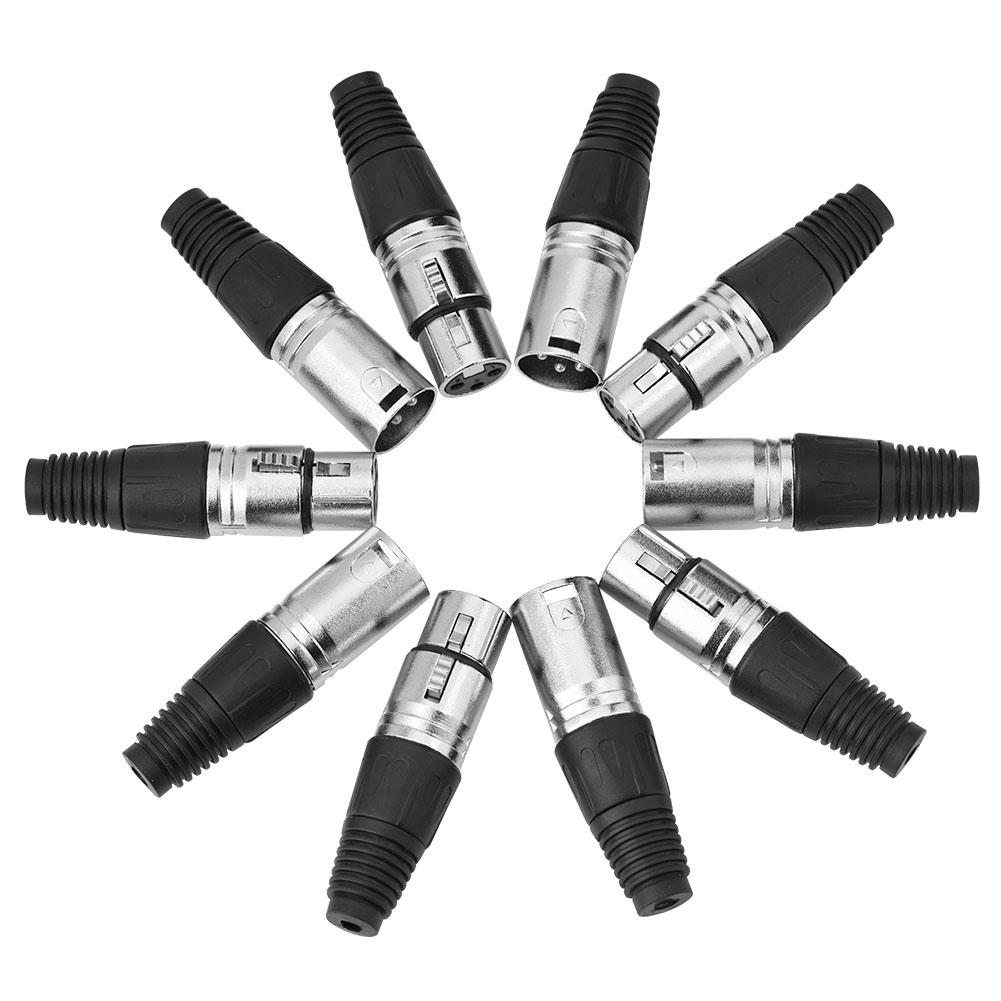 5 Pairs of Male Plug Female Jack 3 Pin XLR Microphone Cable Connector Mic Adaptor
5 Pairs of Male Plug Female Jack 3 Pin XLR Microphone Cable Connector Mic Adaptor