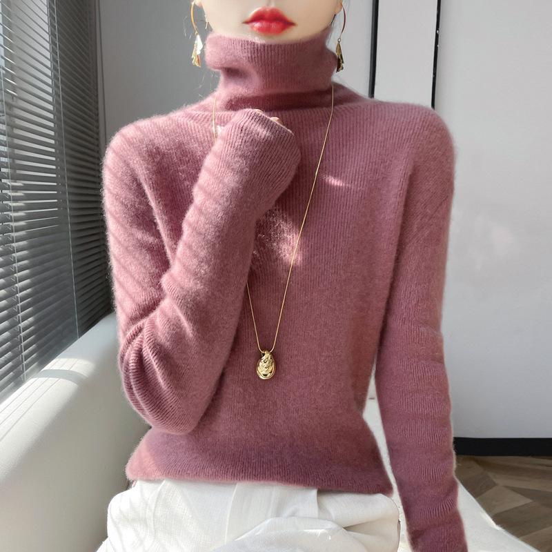 Осінньо-зимовий популярний трикотажний жіночий стиль з водолазкою з тонким базовим шаром, м’яким клейовим ворсом, светр із коміром XXL рожевий
Осінньо-зимовий популярний трикотажний жіночий стиль з водолазкою з тонким базовим шаром, м’яким клейовим ворсом, светр із коміром XXL рожевий