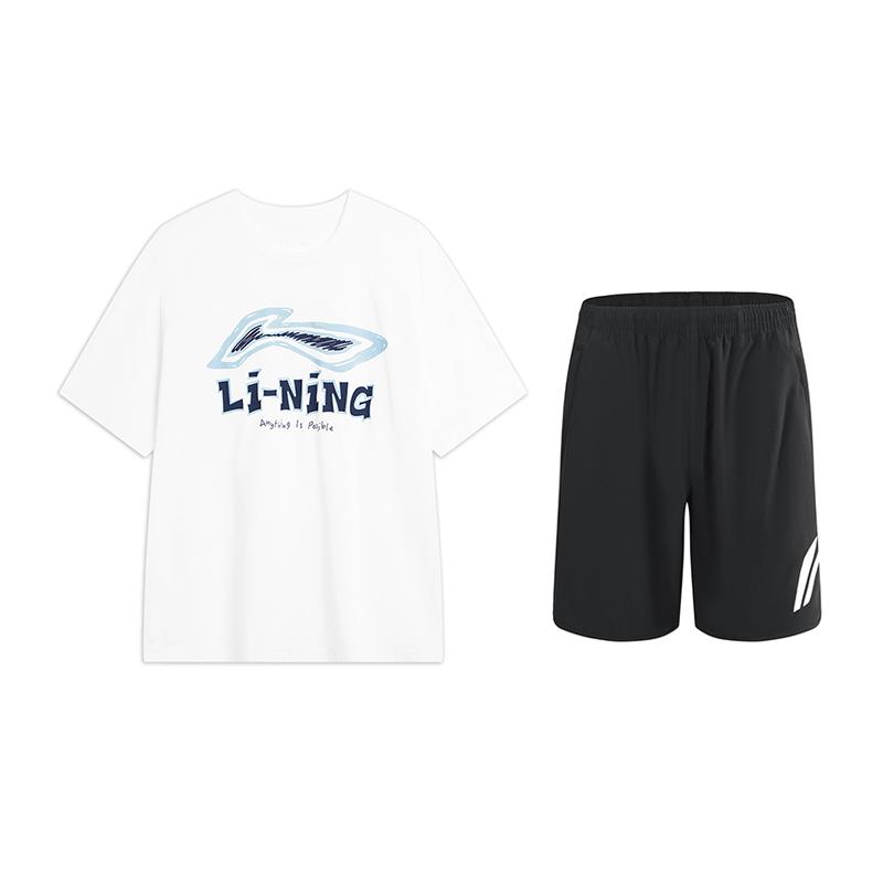 Li-Ning Comfortable Letter Round Neck Cool Short Sleeve T-Shirt And Mid Waist Shorts Casual Sports Set Unisex sets AHSU711-2+YKSV197-2 M
Li-Ning Comfortable Letter Round Neck Cool Short Sleeve T-Shirt And Mid Waist Shorts Casual Sports Set Unisex sets AHSU711-2+YKSV197-2 M