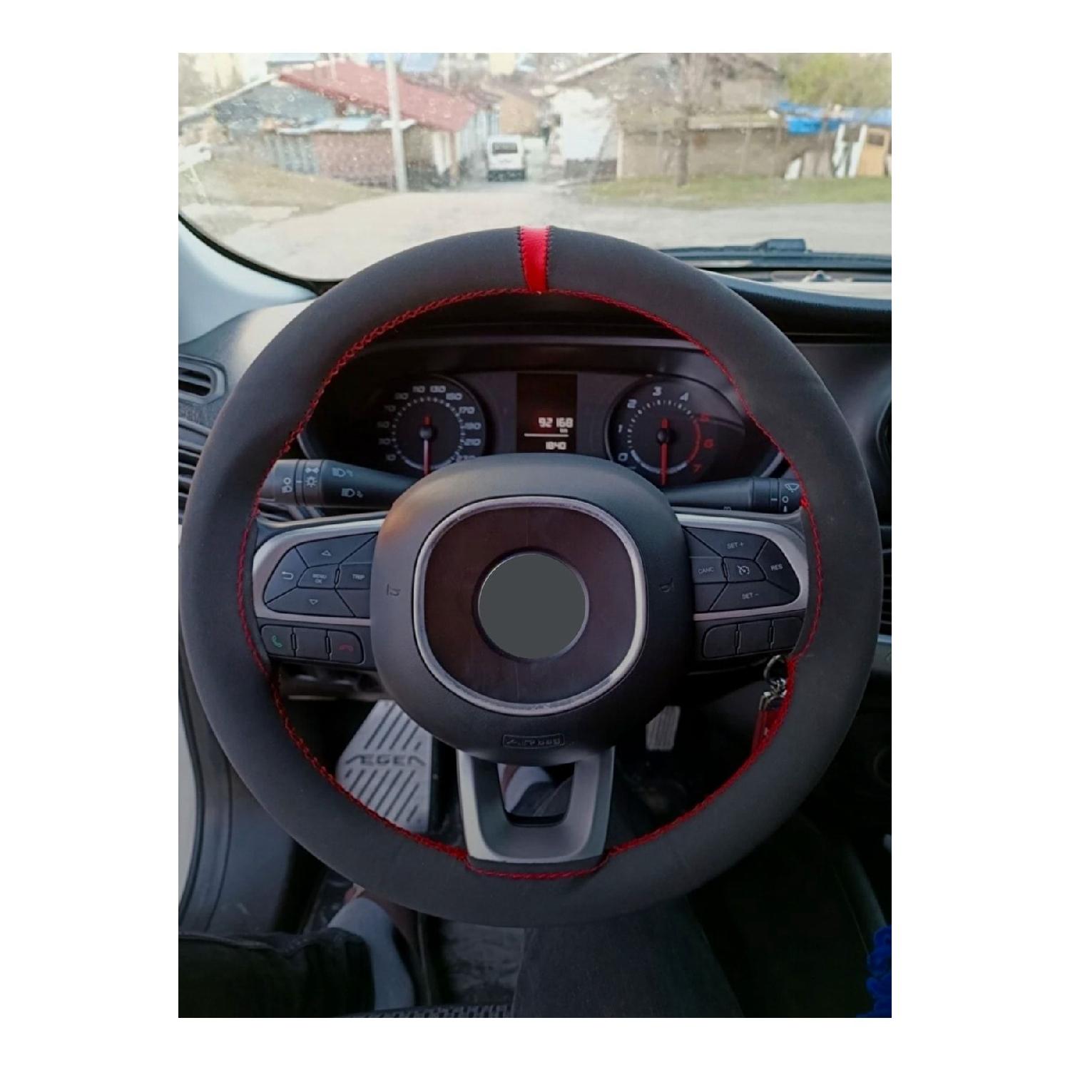 Чохол на рульове колесо з червоним кільцем з алькантари. Сумісний з Fiat Doblo 3810.5см
Чохол на рульове колесо з червоним кільцем з алькантари. Сумісний з Fiat Doblo 3810.5см