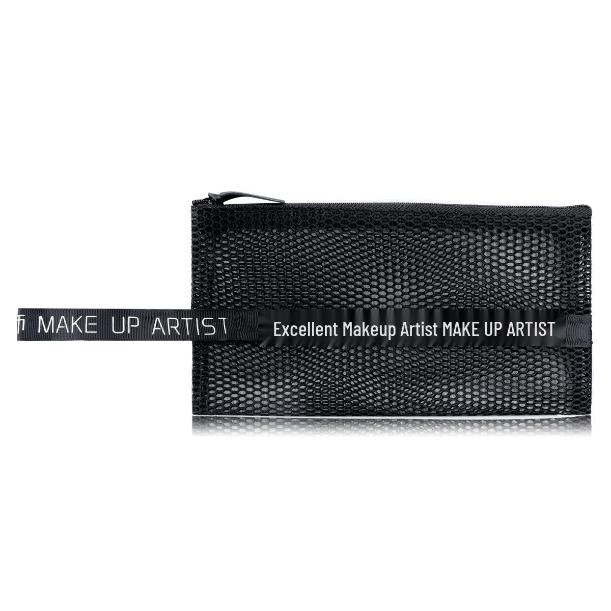 Stylish large makeup brush bag with transparent breathable mesh for portable storage.
Stylish large makeup brush bag with transparent breathable mesh for portable storage.