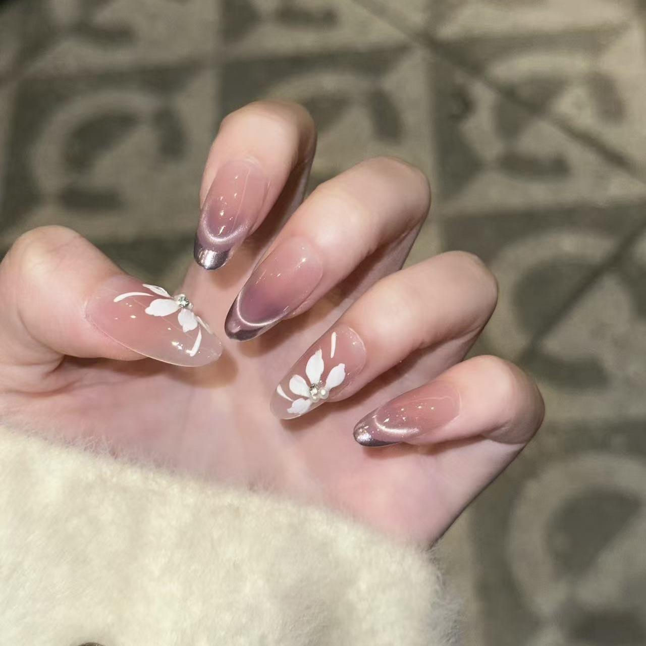 Dorisun 3D Carved Cat Eye French Nails - Handmade, Wearable, Removable Nail Art. Large L
Dorisun 3D Carved Cat Eye French Nails - Handmade, Wearable, Removable Nail Art. Large L