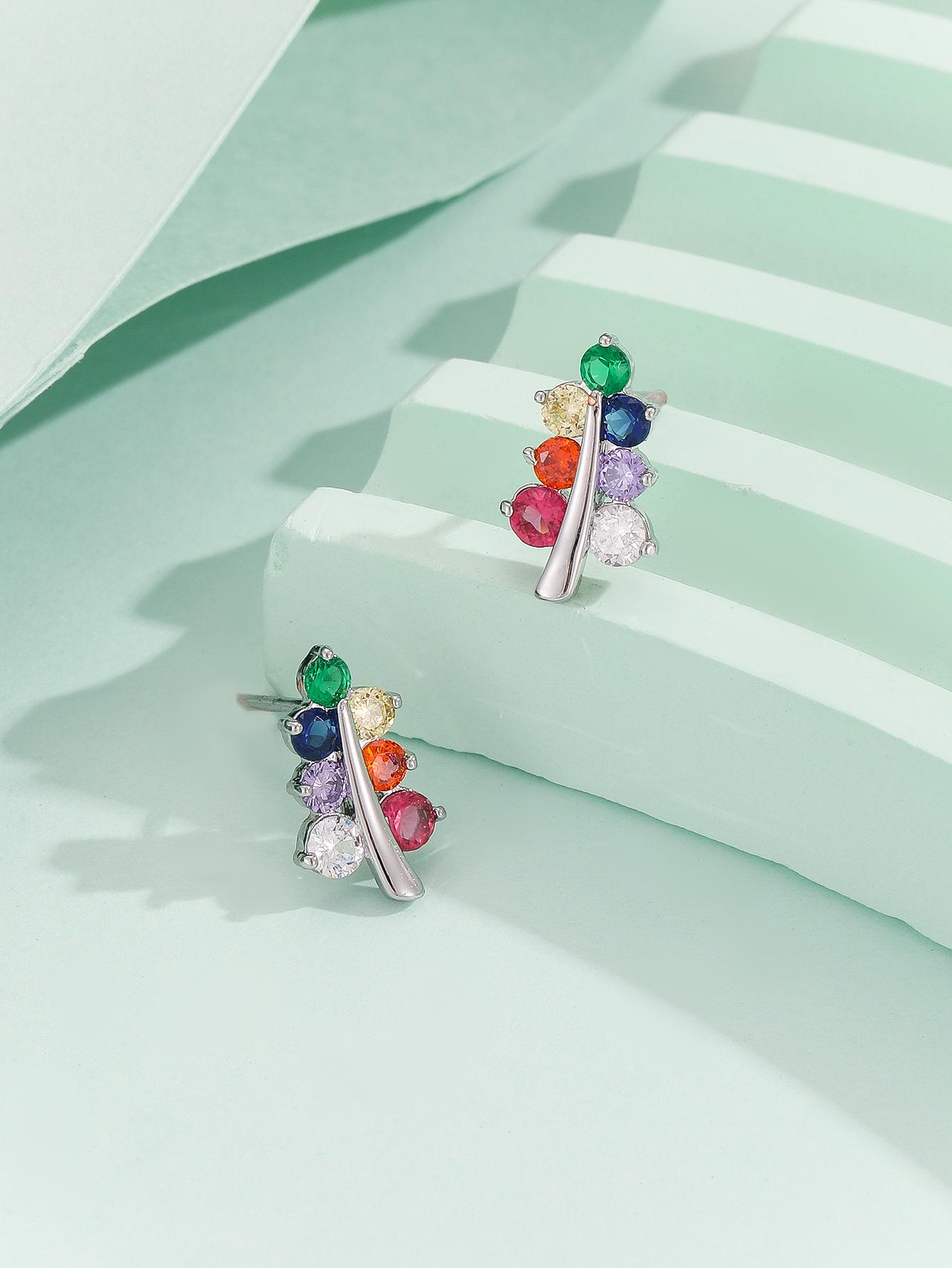 Colorful Zircon Lucky Tree Earrings: Mori-Style, Simple & Cute
Colorful Zircon Lucky Tree Earrings: Mori-Style, Simple & Cute