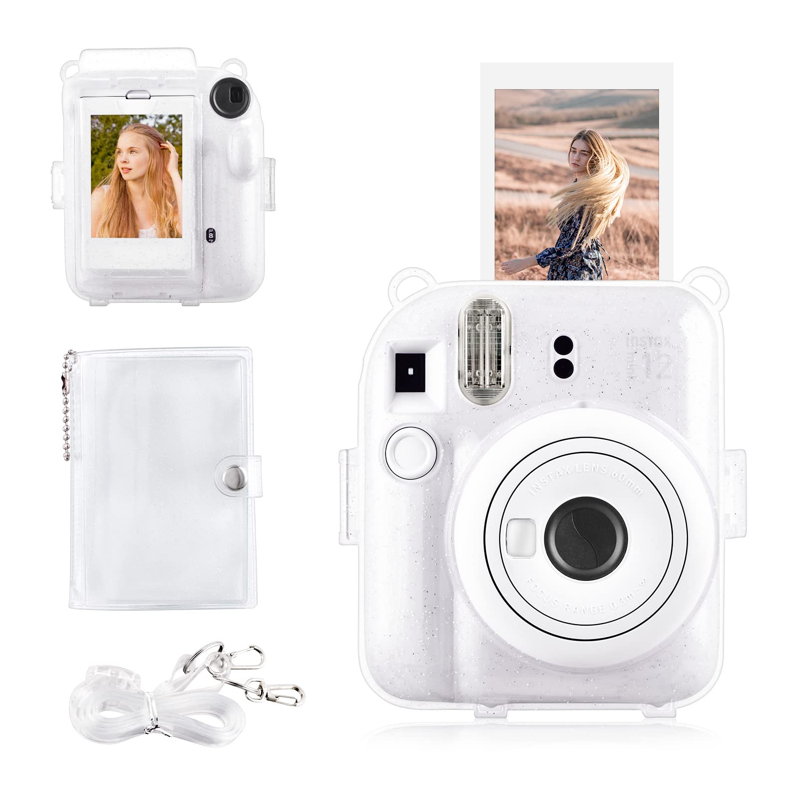 Rieibi instax mini 12 Fujifilm instax 12 case clear instax mini 12 case transparent shining clear clear case with clear shoulder strap and album that білий
Rieibi instax mini 12 Fujifilm instax 12 case clear instax mini 12 case transparent shining clear clear case with clear shoulder strap and album that білий