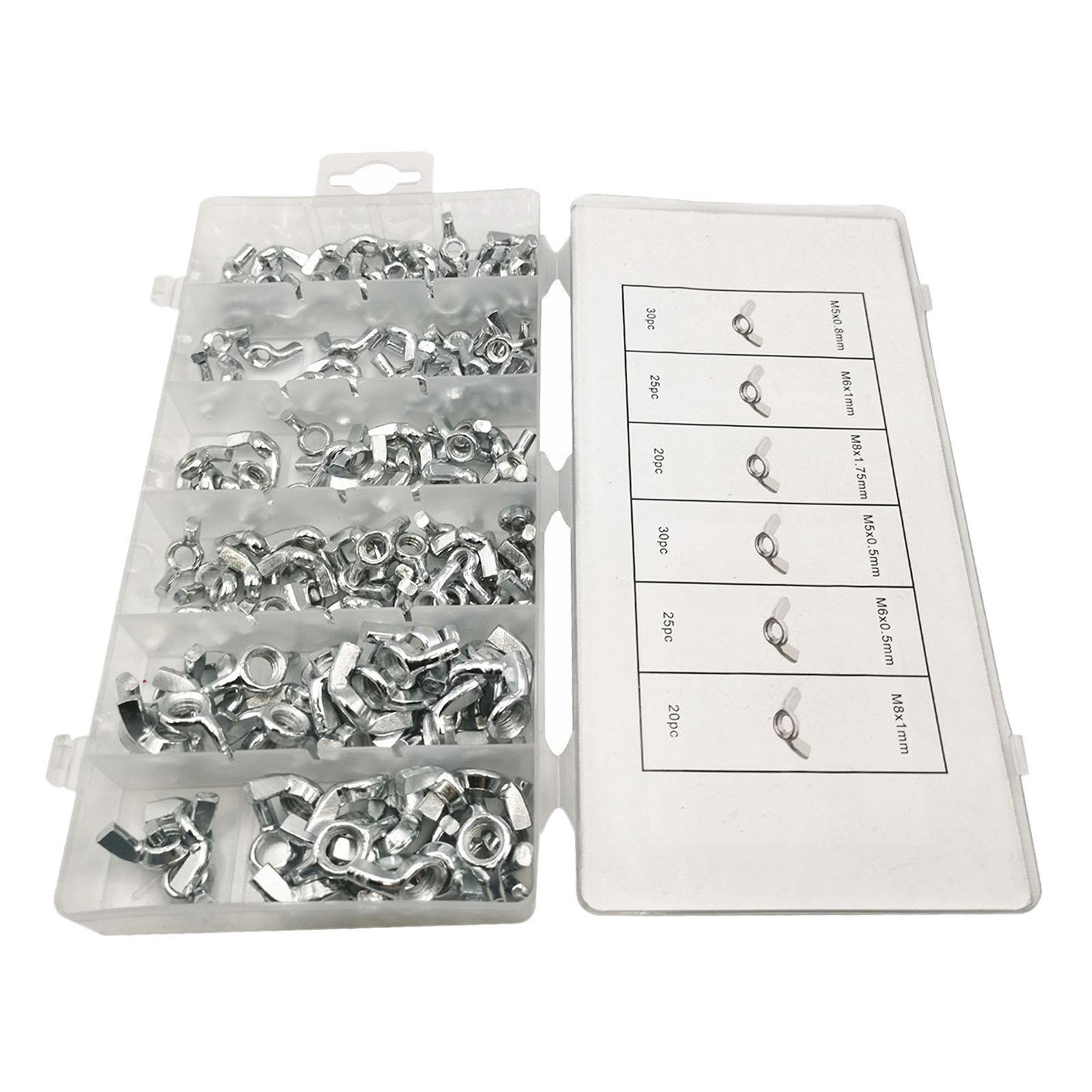 150 Pieces Butterfly Wing Nuts Assortment Kit with Storage Box Ear Butterfly Nut Stainless Steel M5 M6 M8 Screws Fastening Parts серебряный
150 Pieces Butterfly Wing Nuts Assortment Kit with Storage Box Ear Butterfly Nut Stainless Steel M5 M6 M8 Screws Fastening Parts серебряный