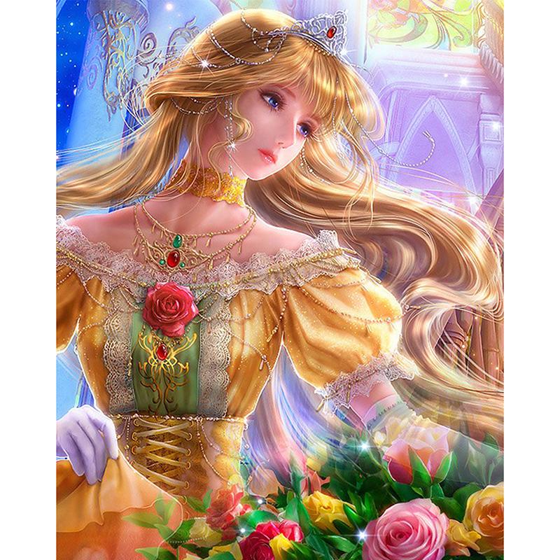 5D ручная алмазная живопись мозаичная картина Маленькая принцесса полная вышивка квадратный/круглый алмаз для подарка или украшения
