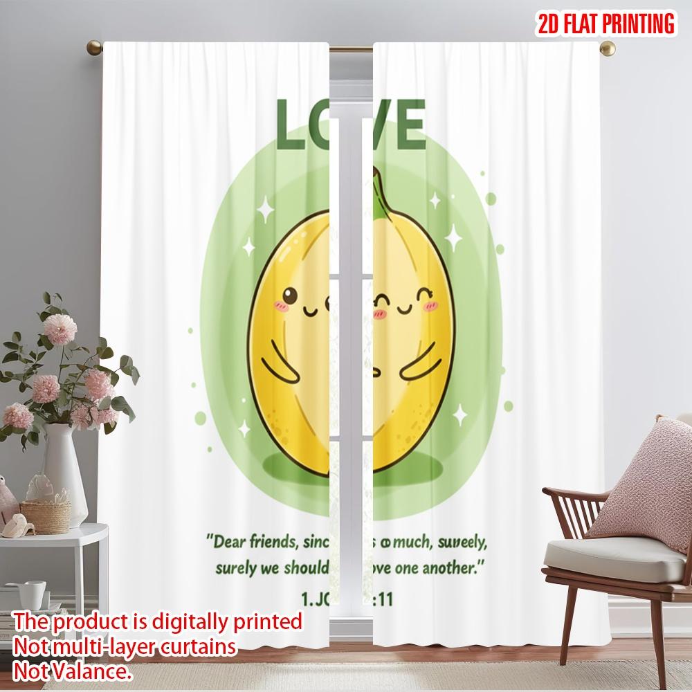 2pcs 2D flat printing Curtain Cute Banana Love Bible Verse 100% Polyester Fabric Without Electricity Party Decorations for 52.50×116.00 CM 2pcs
2pcs 2D flat printing Curtain Cute Banana Love Bible Verse 100% Polyester Fabric Without Electricity Party Decorations for 52.50×116.00 CM 2pcs