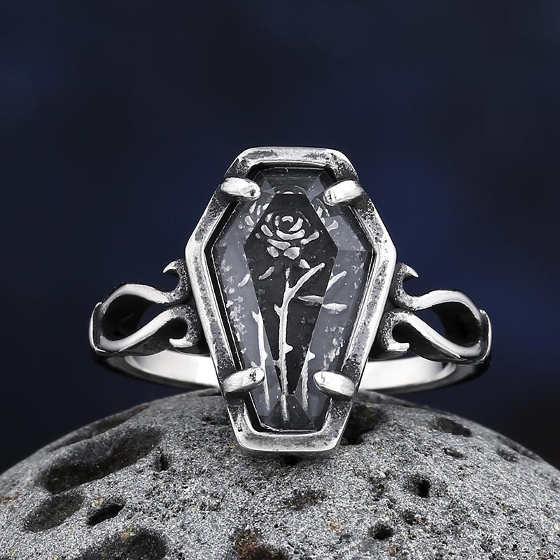 Gothic New Fashion Coffin Ring With Flower And Glass For Man Women Couple&Wedding Gift 6&Only Ring
Gothic New Fashion Coffin Ring With Flower And Glass For Man Women Couple&Wedding Gift 6&Only Ring