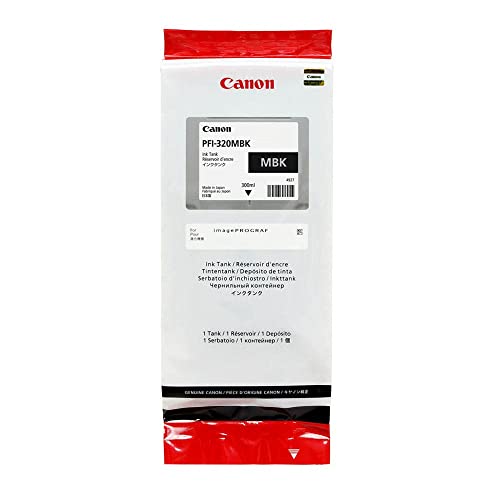 Canon PFI-320MBK (2889C001AA) Matte High Yield Ink Cartridge (Black) in Retail Packaging
Canon PFI-320MBK (2889C001AA) Matte High Yield Ink Cartridge (Black) in Retail Packaging