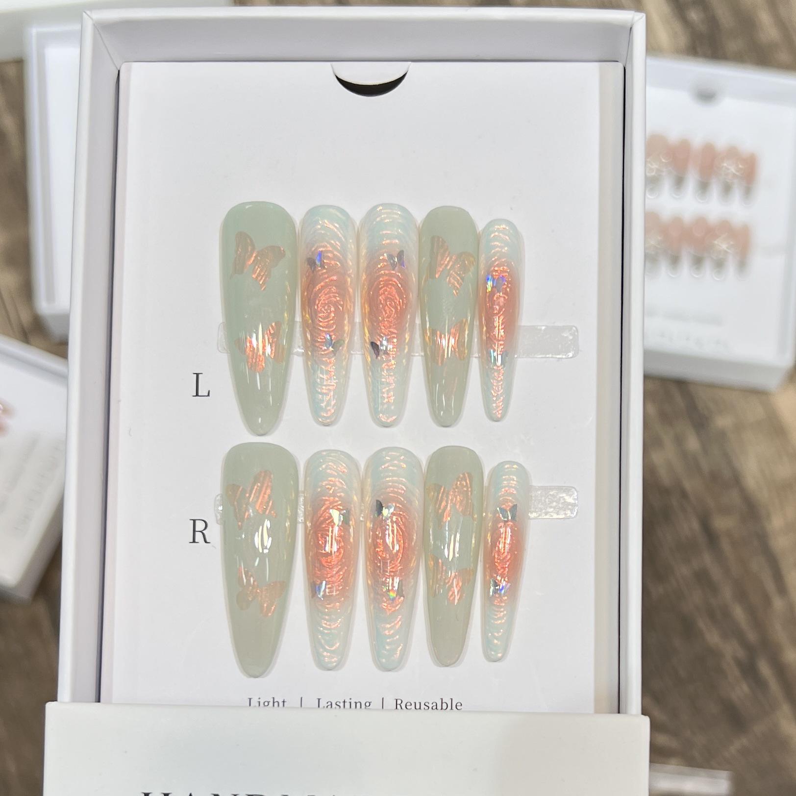 Dorisun Butterfly Iridescent Swirl Removable Wearable Nail Tips in Gentle Grandma Green Small S
Dorisun Butterfly Iridescent Swirl Removable Wearable Nail Tips in Gentle Grandma Green Small S