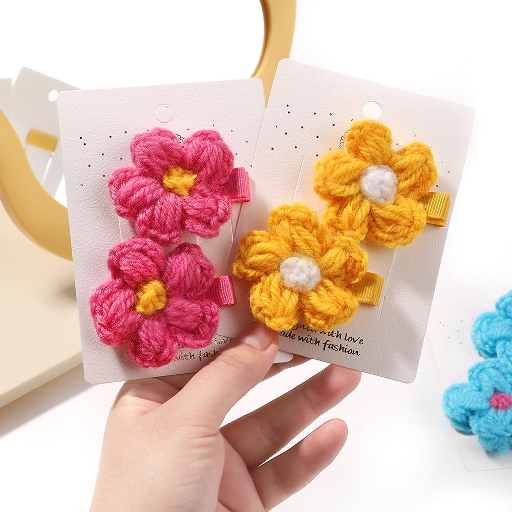 2Pcs Flower Hairpins Cute Baby Girls Wool Knitting Headwear Handmade Crochet Small Puff Safe Hair Clip Kids Hair Accessories
2Pcs Flower Hairpins Cute Baby Girls Wool Knitting Headwear Handmade Crochet Small Puff Safe Hair Clip Kids Hair Accessories