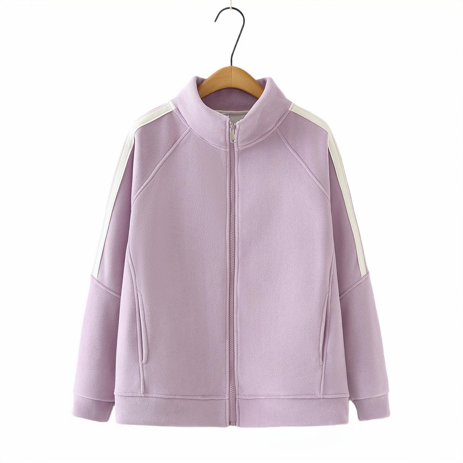 Plus Size Women s Coral Fleece Jacket: Stand Collar, Thickened, White Striped, Long Sleeve, Fleece-Lined for Autumn/Winter 2025 2XL
Plus Size Women s Coral Fleece Jacket: Stand Collar, Thickened, White Striped, Long Sleeve, Fleece-Lined for Autumn/Winter 2025 2XL