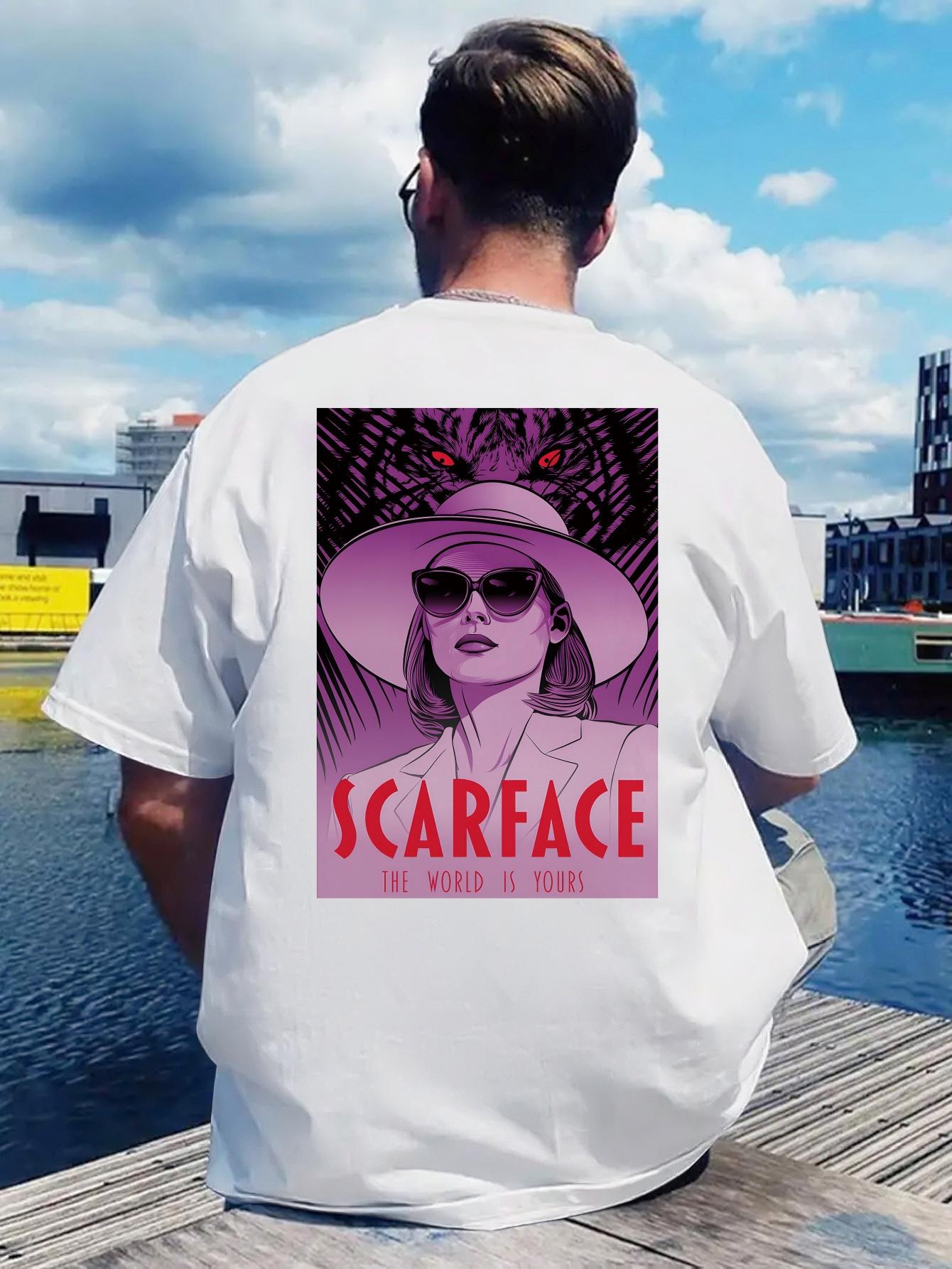 Scarface Movie Graphic T-shirt - Black with Red Back Print - Tony Montana Design - Lightweight Polyester Tee for Casual Outfits S
Scarface Movie Graphic T-shirt - Black with Red Back Print - Tony Montana Design - Lightweight Polyester Tee for Casual Outfits S