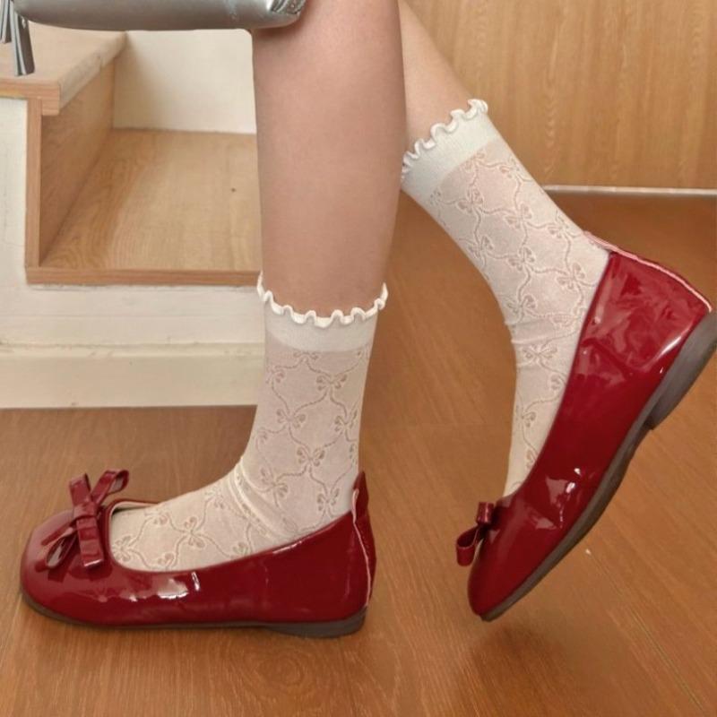 Women s Spring and Summer New Pure Cotton Hollow Bow Breathable Boneless Ear Tube Stack Socks 1 pair чёрный
Women s Spring and Summer New Pure Cotton Hollow Bow Breathable Boneless Ear Tube Stack Socks 1 pair чёрный