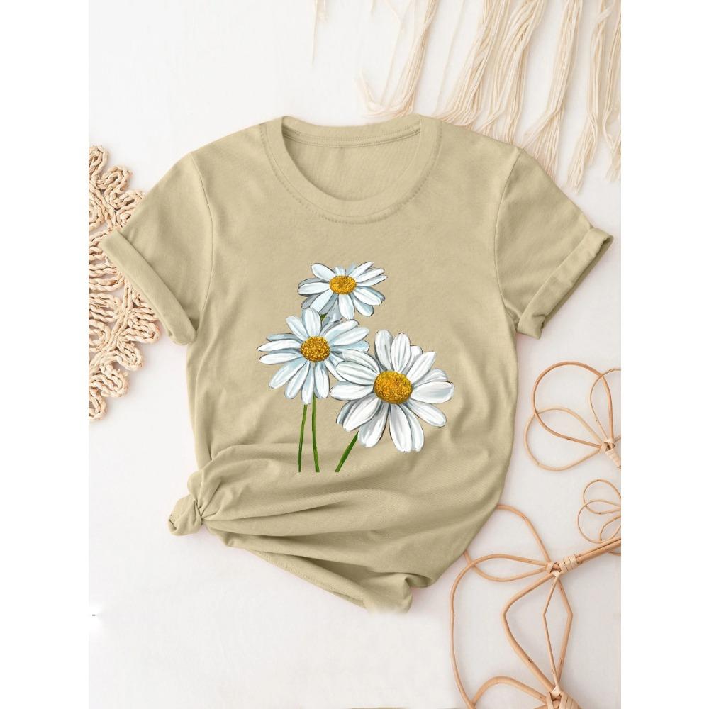 Cute Daisy Print T-Shirt, Short Sleeve Crew Neck Casual Top For All Season, Women s Clothing XL
Cute Daisy Print T-Shirt, Short Sleeve Crew Neck Casual Top For All Season, Women s Clothing XL