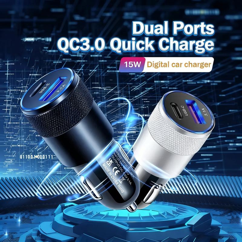 3.1A 15W Car Charger Black+White USB With PD Fast Charger Adapter Car Auto Replacement Charger For iPhone 16 13 For Samsung S22
3.1A 15W Car Charger Black+White USB With PD Fast Charger Adapter Car Auto Replacement Charger For iPhone 16 13 For Samsung S22