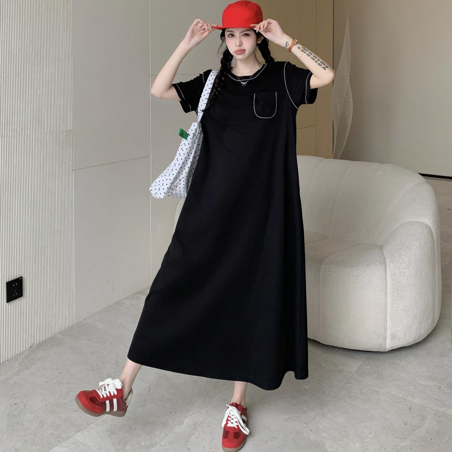 DIMANAF 2025 Women Summer Long Dress Vintage Short Sleeve Shirt Black Dress Basic Casual Loose Plus Size Dress L чёрный
DIMANAF 2025 Women Summer Long Dress Vintage Short Sleeve Shirt Black Dress Basic Casual Loose Plus Size Dress L чёрный