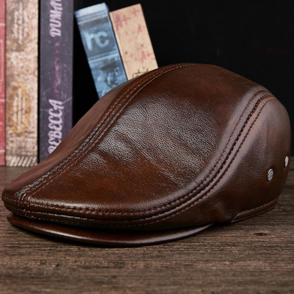 HT4846 Berets High Quality Genuine Leather Cap Men Women Thick Warm Autumn Winter Ivy Flat Cap Male Plus Size Earflap Beret Cap 3XL 61-62CM темно-коричневого кольору
HT4846 Berets High Quality Genuine Leather Cap Men Women Thick Warm Autumn Winter Ivy Flat Cap Male Plus Size Earflap Beret Cap 3XL 61-62CM темно-коричневого кольору