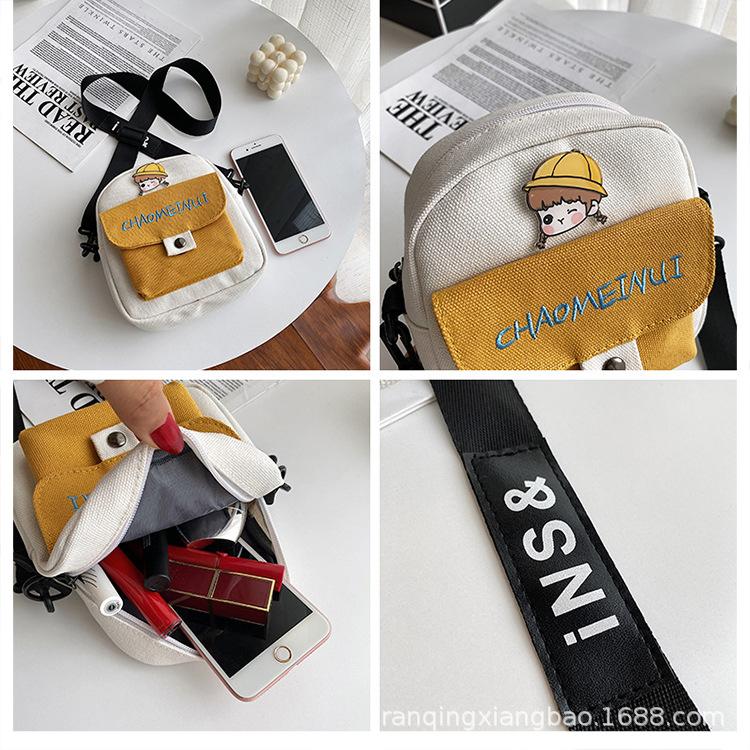 2025 new canvas bag women s fashion versatile small schoolbag, trendy cartoon with pins, cute and exquisite messenger bag Upper 14cm Lower 16cm Height 17cm Thickness 6cm помаранчевий
2025 new canvas bag women s fashion versatile small schoolbag, trendy cartoon with pins, cute and exquisite messenger bag Upper 14cm Lower 16cm Height 17cm Thickness 6cm помаранчевий