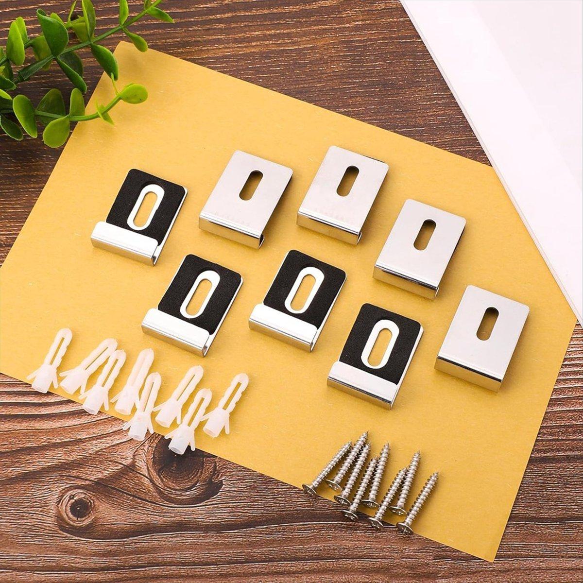 BHBL 8pcs Metal Mirror Holder Kit, Mirror Clips with Screws Rubber Pads Mirror Hooks Heavy Duty Mirror Hanger Hardware Silver China Mainland
BHBL 8pcs Metal Mirror Holder Kit, Mirror Clips with Screws Rubber Pads Mirror Hooks Heavy Duty Mirror Hanger Hardware Silver China Mainland