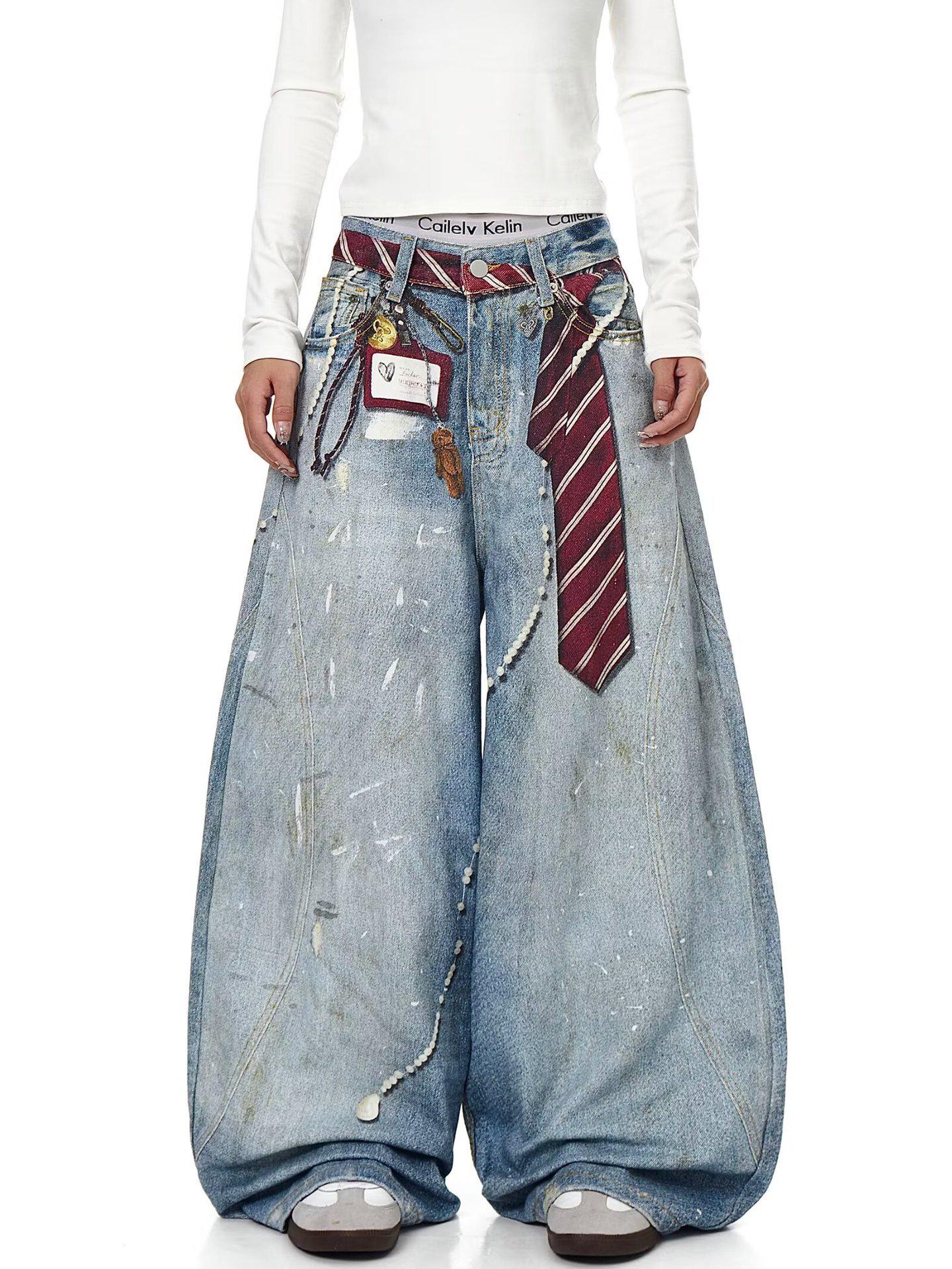 Вінтажні потертий 3D-принт Тай-дай Хіп-хоп Джинси для джазових танців для жінок 3XL
Вінтажні потертий 3D-принт Тай-дай Хіп-хоп Джинси для джазових танців для жінок 3XL