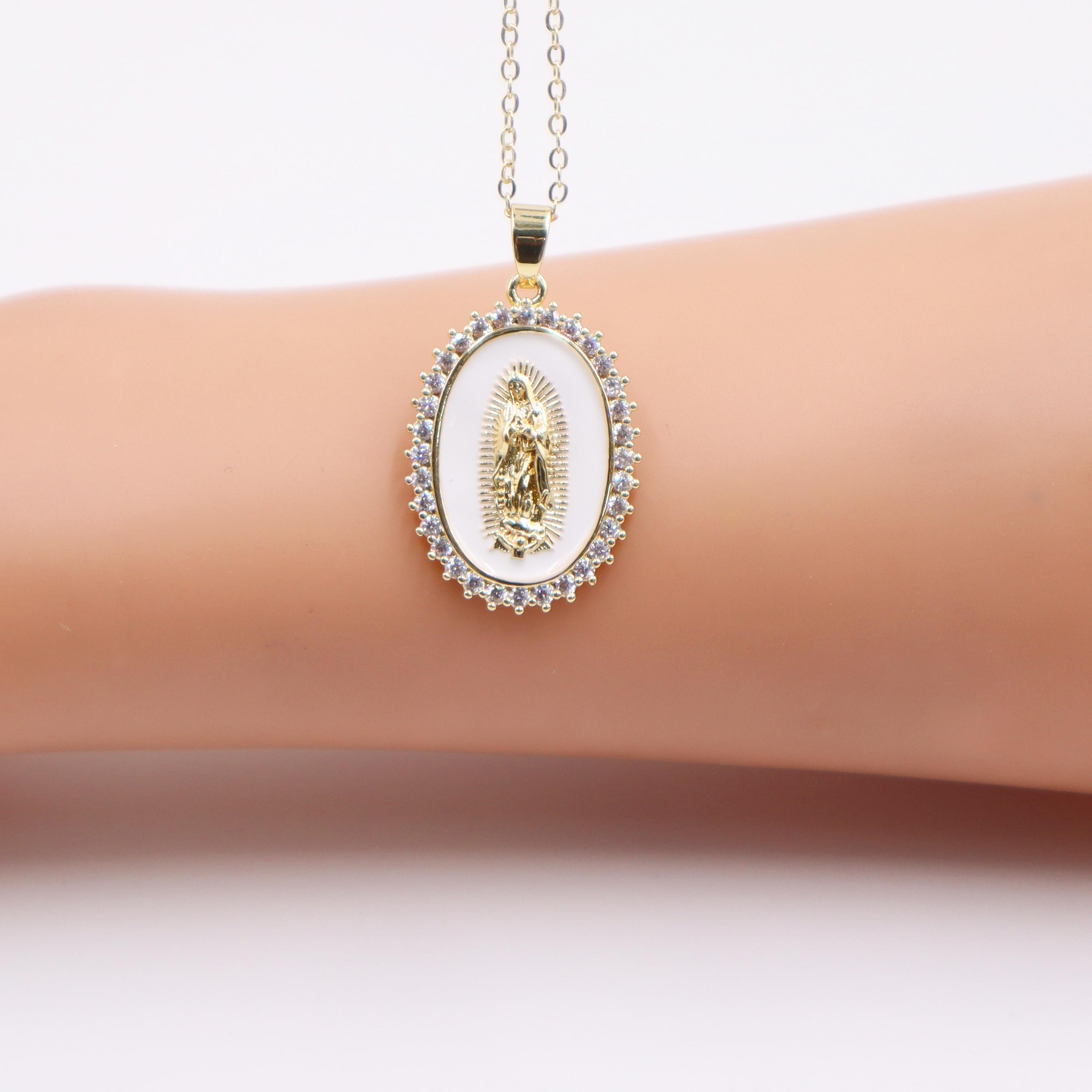 New Design Virgin Mary Oil Drip Pendant Copper Inlaid Black Zircon Pendant Best Party Wedding Anniversary Zircon Gift For Women белый
New Design Virgin Mary Oil Drip Pendant Copper Inlaid Black Zircon Pendant Best Party Wedding Anniversary Zircon Gift For Women белый